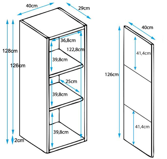 Vitrine Lukis de 128cm - Carvalho/Branco - Design Moderno