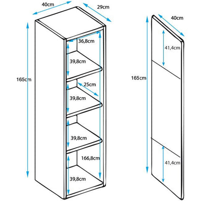 Vitrine Lukis de 165cm - Carvalho/Branco - Design Moderno