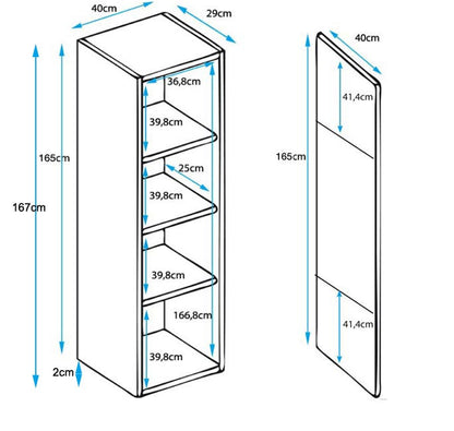 Vitrine Lukis de 165cm - Preto - Design Moderno