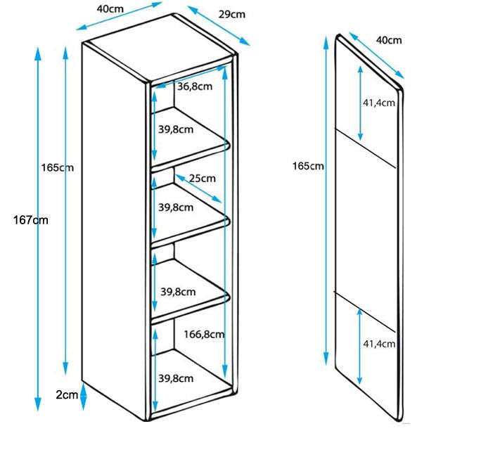 Vitrine Lukis de 165cm - Branco - Design Moderno