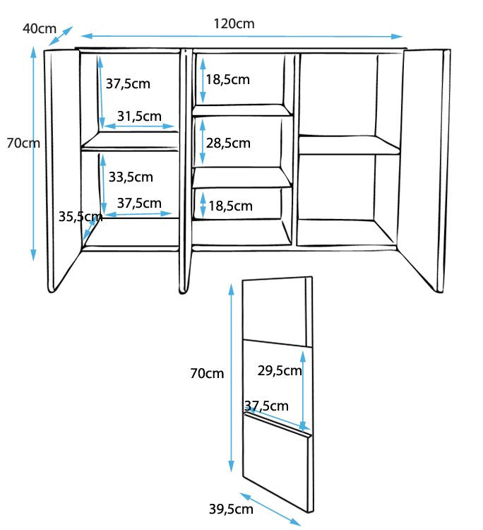 Aparador Clash Suspenso de 120cm com Luzes LED - Branco Brilhante - Design Moderno