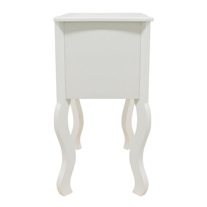 Mesa de Cabeceira Louge com 2 Gavetas - Branco - Design Clássico