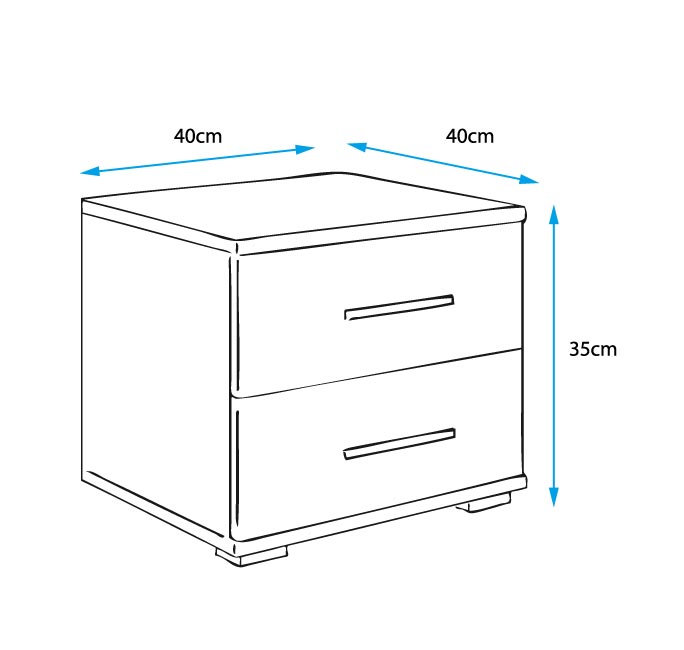 Mesa de Cabeceira "Belen" – Branco e Preto 40x35x40 cm