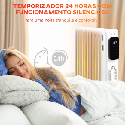 Aquecedor a Óleo 1830/2180W com 3 Modos de Aquecimento