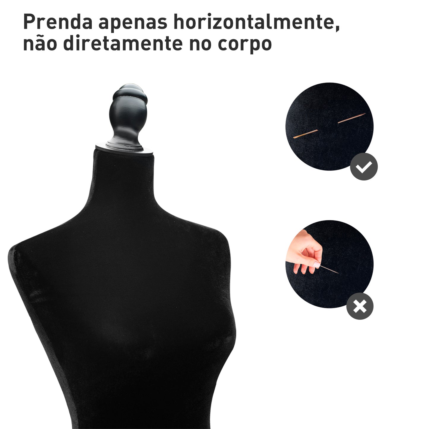 HOMCOM Manequim Feminino de Senhora para Modistas Exibição Negro Altura Ajustável a 130-168cm