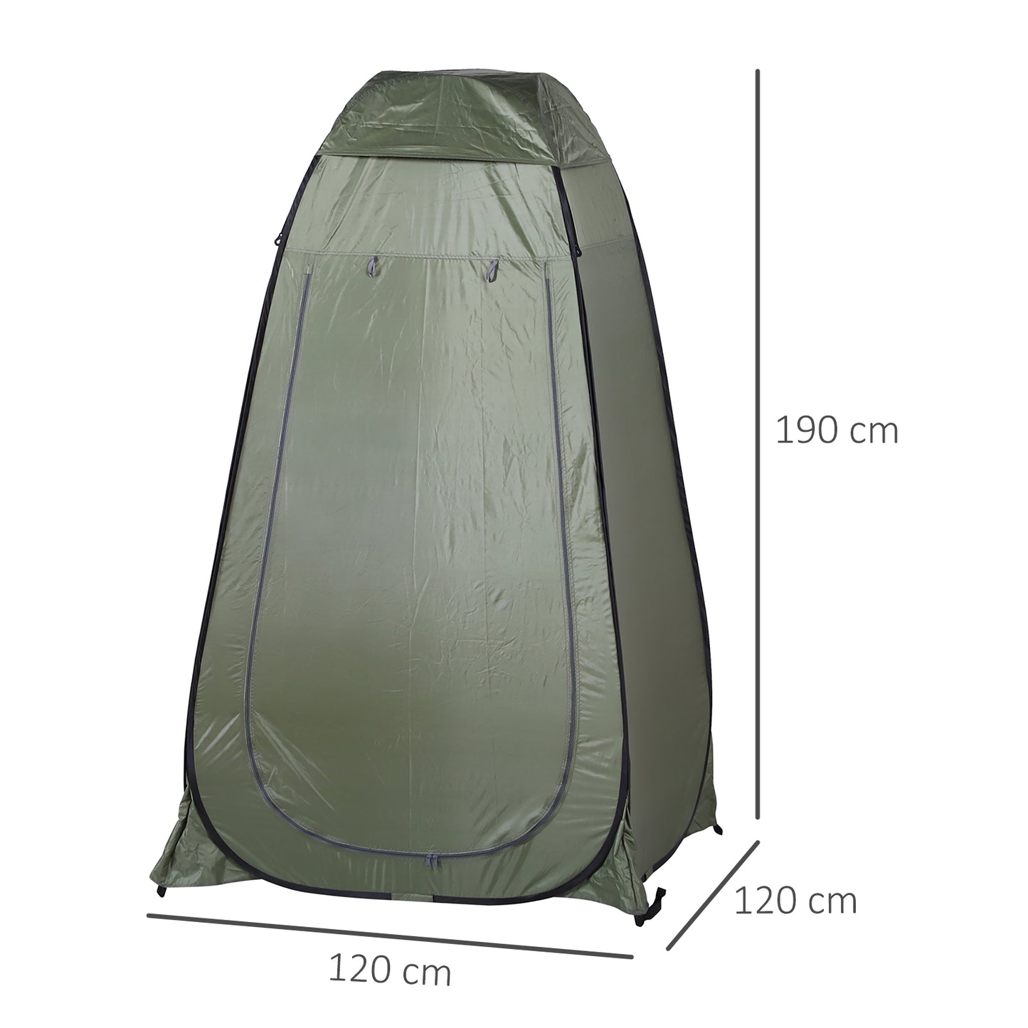 Outsunny Barraca de vestir dobrável Tenda para Duche Portátil com Cobertura Praia e Montanha 120x120x190 cm Verde