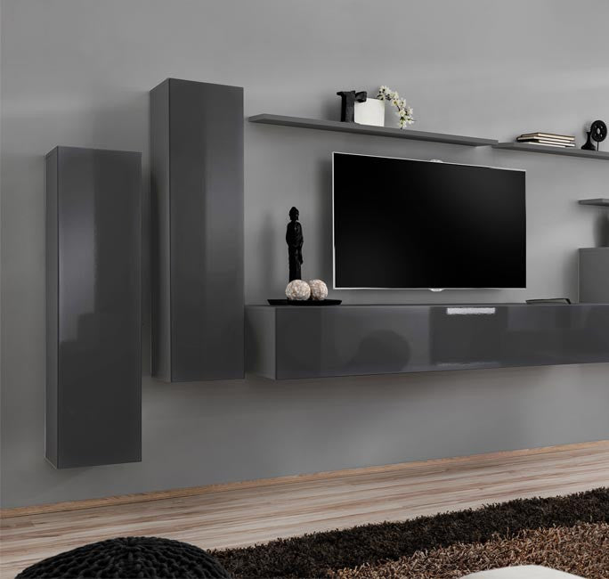 Mueble colgante modelo Baza 30x120 en color gris