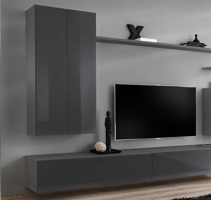 Mueble colgante modelo Baza 30x120 en color gris