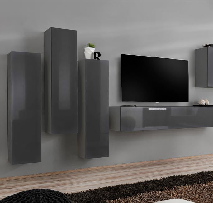 Mueble colgante modelo Baza 30x180 en color gris