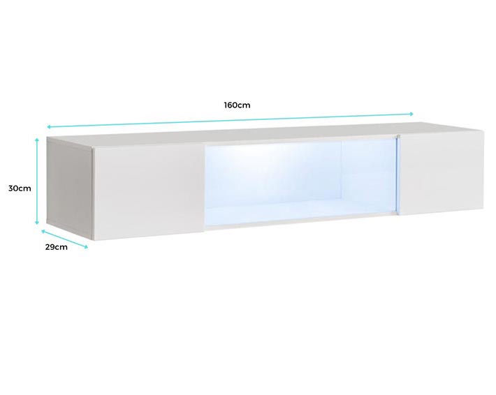 Armario colgante modelo Kaira H160CC (160x30cm) en blanco