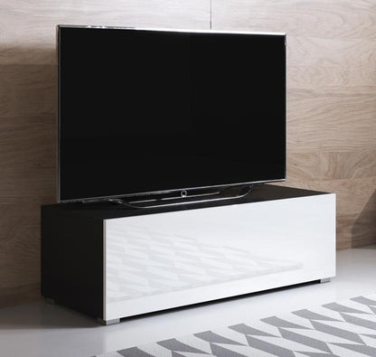 Mueble TV modelo Leiko H1 (100x32cm) color negro y blanco con patas estándar