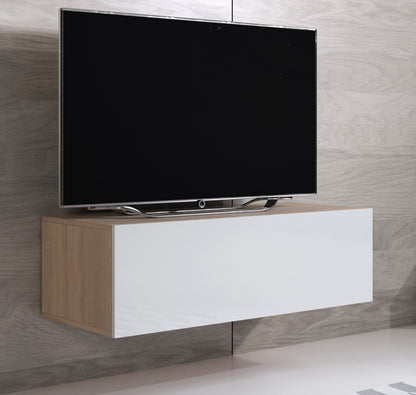 Mueble TV modelo Leiko H1 (100x30cm) color sonoma y blanco