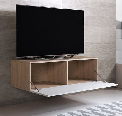 Mueble TV modelo Leiko H1 (100x30cm) color sonoma y blanco