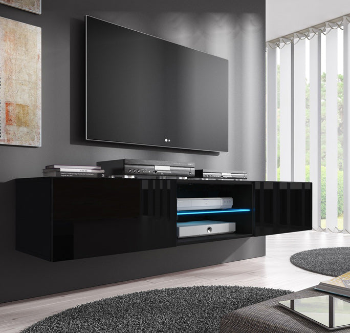 Mueble TV modelo Tenon (160 cm) en negro