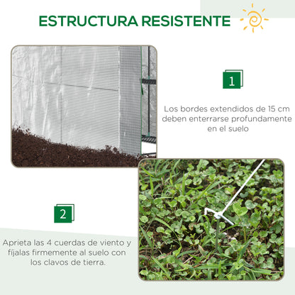 Outsunny Estufa de Jardim Estufa Caseira com 4 Prateleiras Porta Enrolável Cobertura de PE 140g/m² e Estrutura de Aço para Cultivos de Plantas Flores 120x186x190cm Branco