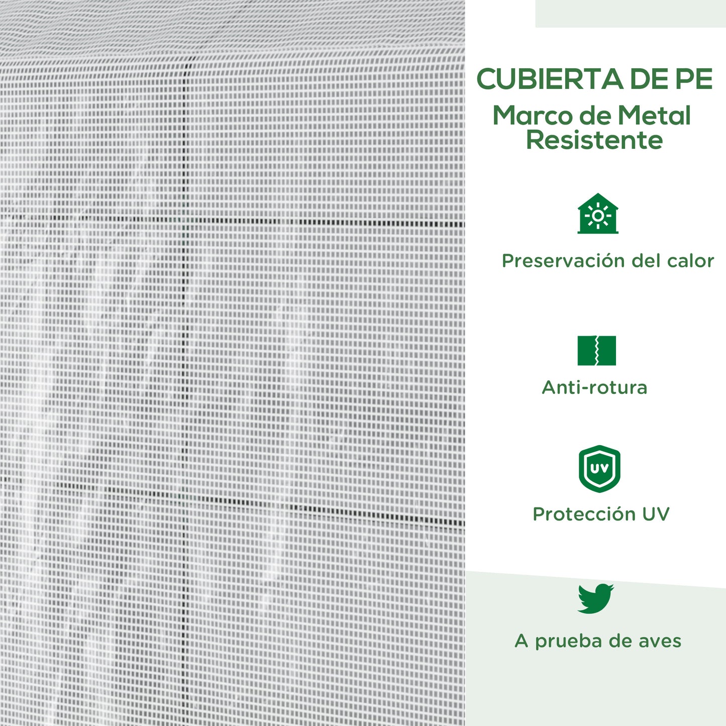 Outsunny Estufa de Jardim Estufa Caseira com 4 Prateleiras Porta Enrolável Cobertura de PE 140g/m² e Estrutura de Aço para Cultivos de Plantas Flores 120x186x190cm Branco