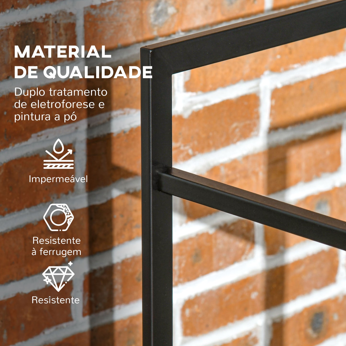 Outsunny Suporte para Lenha de Metal Prateleira de Armazenamento para Empilhar Troncos Suporte para Lenha Metálico para Interior e Exterior 50x30x100 cm Preto