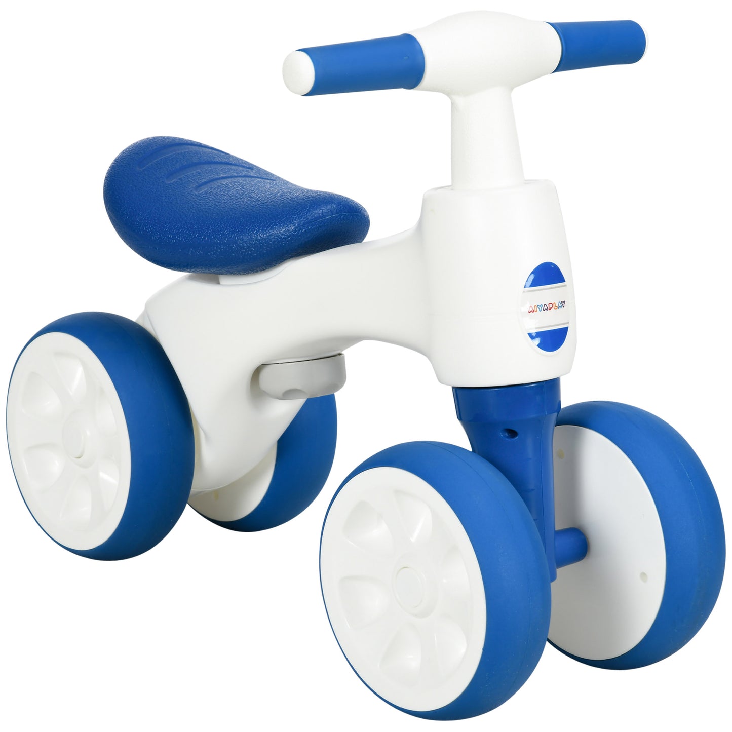 AIYAPLAY Bicicleta sem Pedais para Crianças de 18-36 Meses Carga 30 kg Bicicleta de Equilíbrio com Guiador Antiderrapante e 4 Rodas de Ø17 cm para Meninos e Meninas 56x30x42 cm Azul