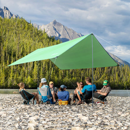 Outsunny Abrigo de Campismo Portátil 300x292 cm Tenda de Campismo Impermeável com Proteção Solar para Praia Piquenique Exterior Verde