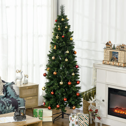 HOMCOM Árvore de Natal Artificial 180 cm Árvore de Natal com 648 Ramos de Agulha de Pinheiro Fácil de Montar e Base Desmontável de Aço Ø70x180 cm Verde