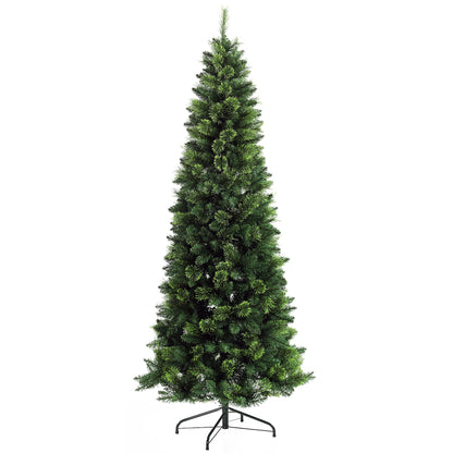 HOMCOM Árvore de Natal Artificial 180 cm Árvore de Natal com 648 Ramos de Agulha de Pinheiro Fácil de Montar e Base Desmontável de Aço Ø70x180 cm Verde