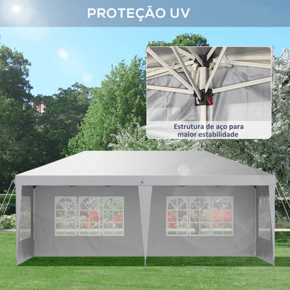 Tenda Dobrável com 4 Paredes Laterais Amovíveis - 3x6m