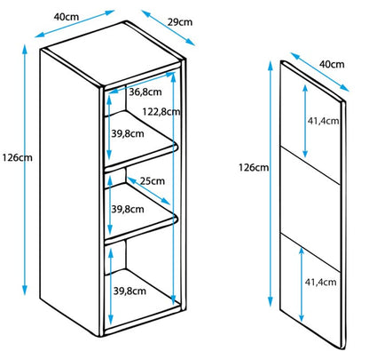 Mueble colgante modelo Nerea V3 (40x126cm) en blanco y negro