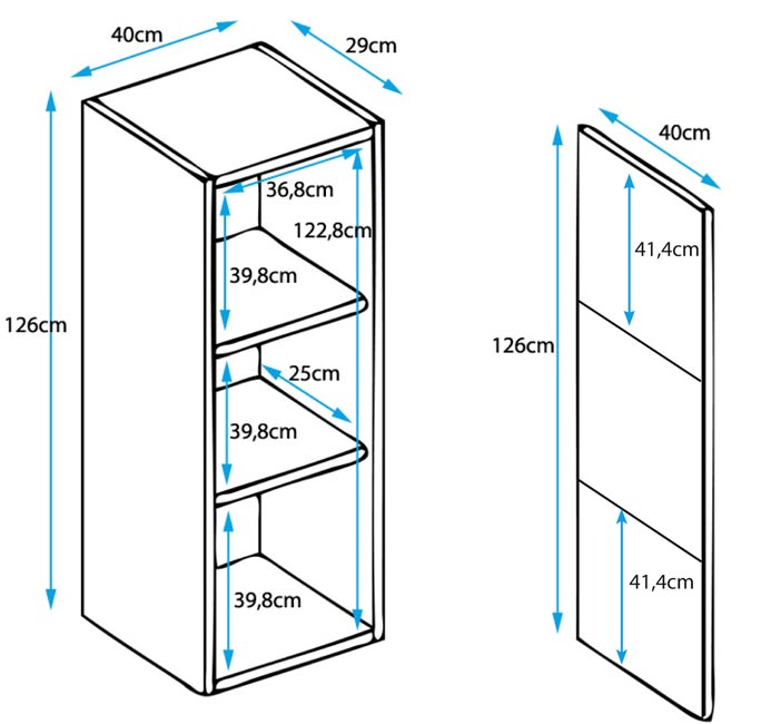 Mueble colgante modelo Nerea V3 (40x126cm) en negro