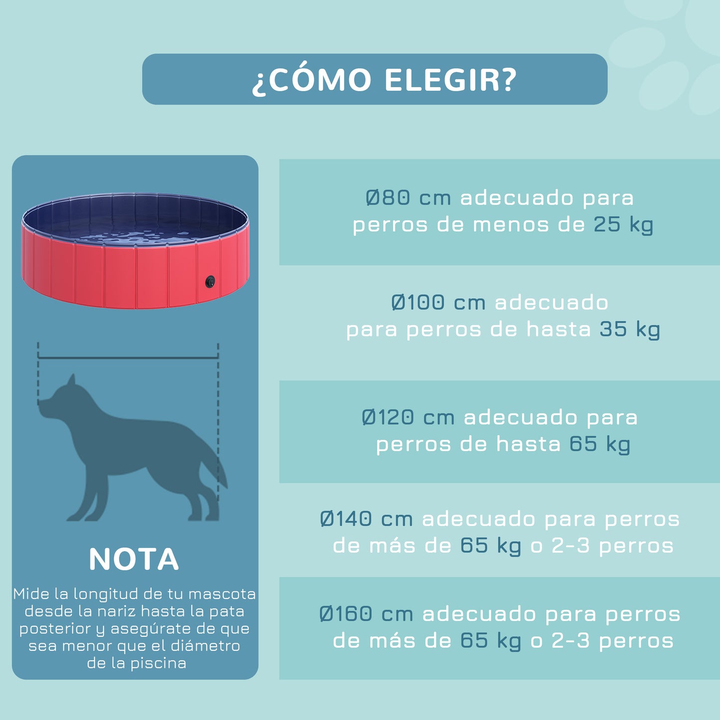 PawHut Piscina Dobrável para Cães Gatos Banheira Portátil para Animais de Estimação PVC Antideslizante Múltiplo Uso para Interior e Exterior Ø120x30 cm Vermelho