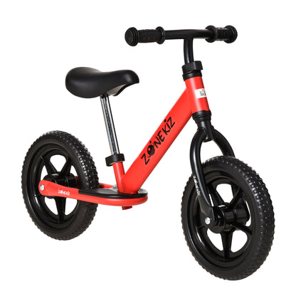 HOMCOM Bicicleta sem Pedais para Crianças acima de 3 Anos com Assento e Guiador Ajustáveis Bicicleta de Equilíbrio Infantil com Estrutura de Aço 89x37x55-60cm Vermelho