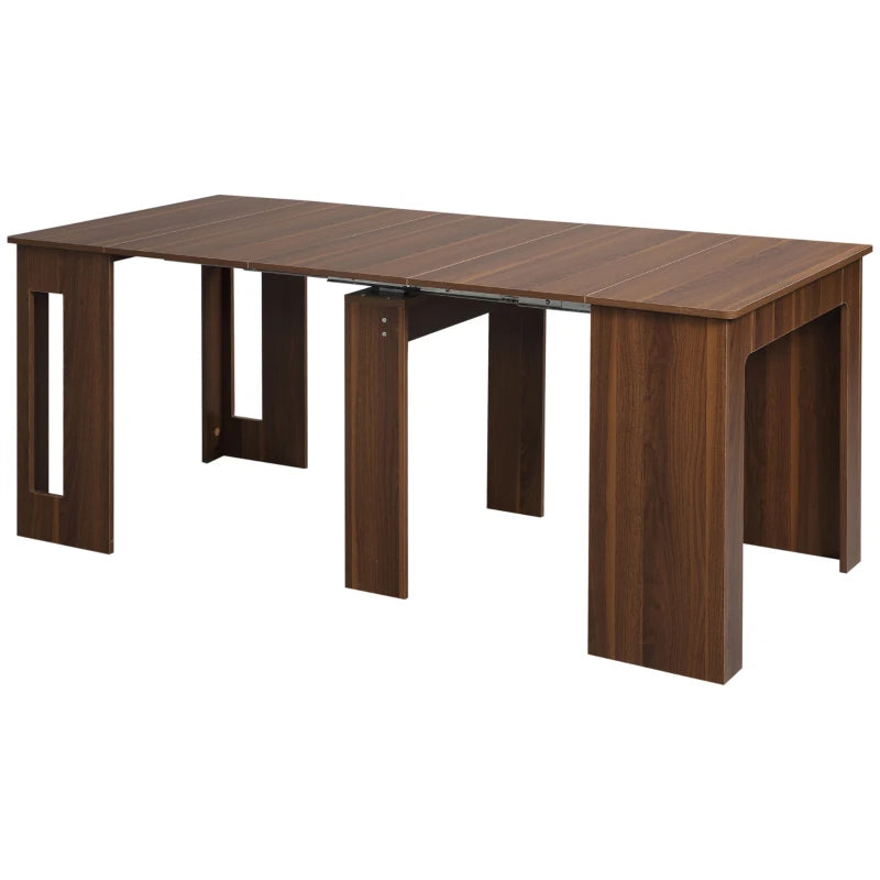 Mesa de Jantar Extensível para 4-6 Pessoas com Lateral Abatível Mesa Auxiliar Multifuncional 180x85x75cm Marrom