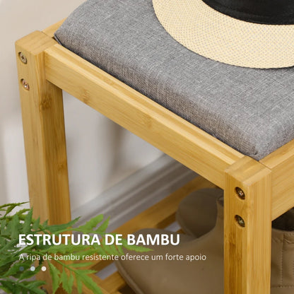 Banco Sapateira Lizzie em Bambu - Design Natura