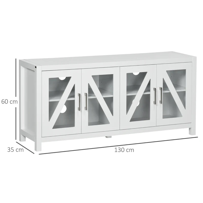 Móvel de TV Larm com 4 Portas de Vidro Temperado - Design Escandinavo