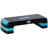 HOMCOM Plataforma Step Fitness Step de Aeróbico com Altura Ajustável de 10/15/20 cm Plataforma de Exercício em Casa Ginásio Oficina Carga 150kg 78x28x20 cm Azul e Preto