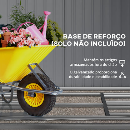 Outsunny Abrigo de Jardim 340x386x200 cm 13,1 m² Abrigo de Exterior de Aço para Armazenamento de Ferramentas com Portas de Correr e Ventilações Cinza Claro