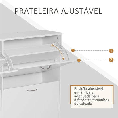 Sapateira Sidney de 4 Portas - Branco - Design Moderno