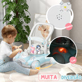 AIYAPLAY Andador para Bebés de 1-3 Anos Andador para Bebés com Altura Ajustável Música Rodas Antiderrapantes Luzes Guiador Desmontável Carga 25 kg Azul Claro