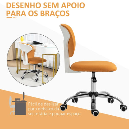 Cadeira de Escritório Oper Giratória com Altura Ajustável - Laranja - Design Moderno