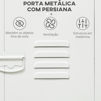 Vinsetto Bloco de Gavetas de Escritório Móvel Arquivador com Rodas Prateleira Ajustável e Porta de Metal para Arquivos A4 para Estúdio 38x38,5x55,5 cm Branco