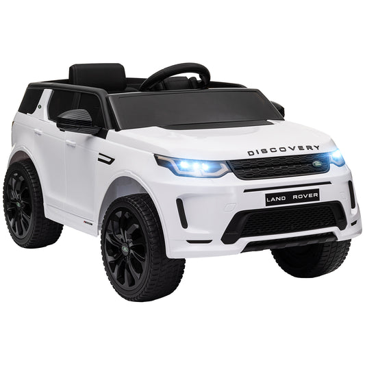 AIYAPLAY Carro Elétrico para Crianças acima de 3 Anos com Licença Land Rover Discovery Sport Carro Elétrico Infantil com Bateria 12V Controlo Remoto Faróis Buzina e Música 106x65,5x51 cm Branco