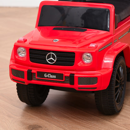 HOMCOM Carro de Passeio Carro Andador para Crianças acima de 12 Meses Mercedes G350 com Buzina Capô Removível Encosto e Suporte de Proteção 85,5x40,5x95 cm Vermelho