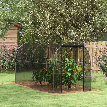 Outsunny Estufa de Cultivo Estufa de Proteção com Suportes Porta com Fecho de Correr e Anti-UV para Proteger as Plantas no Jardim Terraço Pátio 120x300x146 cm Preto