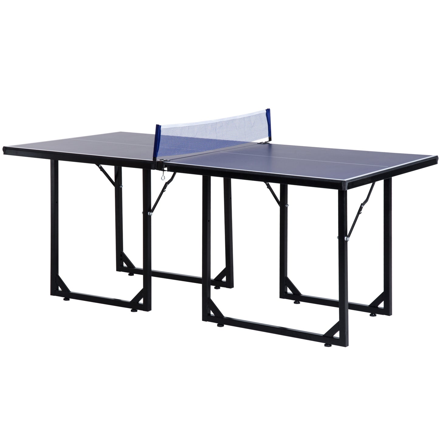 HOMCOM Mesa de Ping Pong Dobrável Mesa de Ping Pong Profissional com Rede e Estrutura de Aço para Interior e Exterior 182x91x76 cm Azul