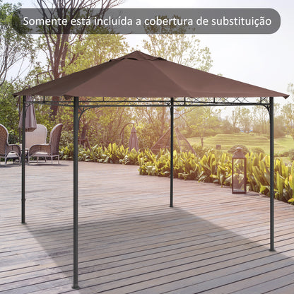 Toldo de Substituição 3x3 m em Poliéster – Cor Marrom, Ventilado e com Drenagem