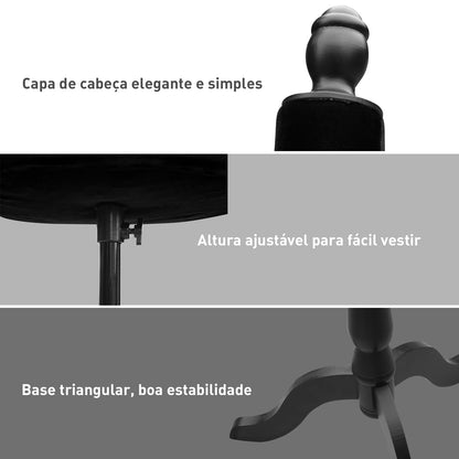 HOMCOM Manequim Feminino de Senhora para Modistas Exibição Negro Altura Ajustável a 130-168cm