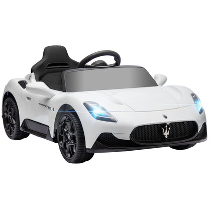 AIYAPLAY Carro Elétrico para Crianças acima de 3 Anos com Licença Maserati MC20 Carro Elétrico Infantil com Bateria 12V Controlo Remoto Farois Buzina e Música 105x65,5x42 cm Branco