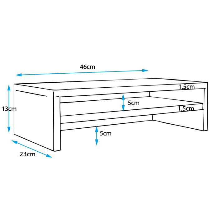 Soporte para monitor Abby en color blanco mate 46x13cm