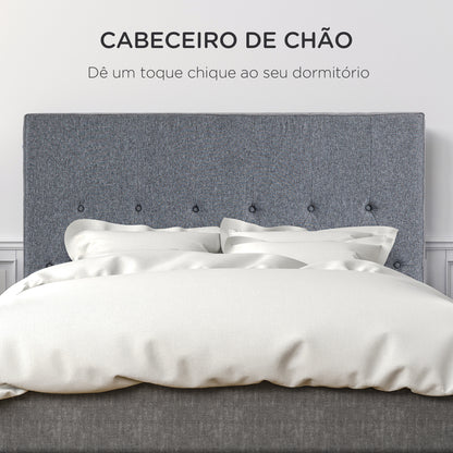 HOMCOM Cabeceira de Cama 160cm Cabeceira de Cama Estofada em Linho e Acolchoada 2 Formas de Uso Vertical ou Montado na Parede 160x7x120cm Cinza