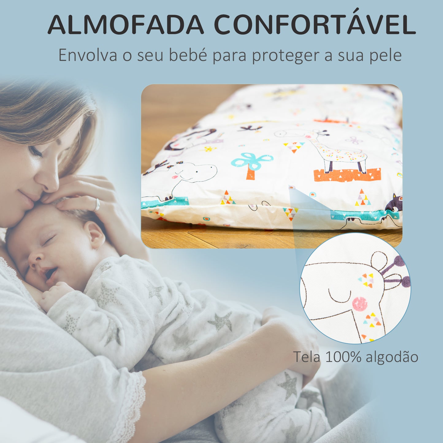 Outsunny Baloiço para Bebé Baloiço de Madeira Infantil com Altura Ajustável Almofada Acolchoada e Cinto de Segurança para Interior e Exterior Carga Máxima 80kg 70x45x160cm Cinza