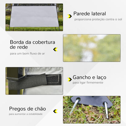 Outsunny Tenda Dobrável 220x220x200 cm Tenda Dobrável com 1 Parede Lateral Bolsa de Transporte Impermeável e Proteção UV50+ para Jardim Pátio Branco